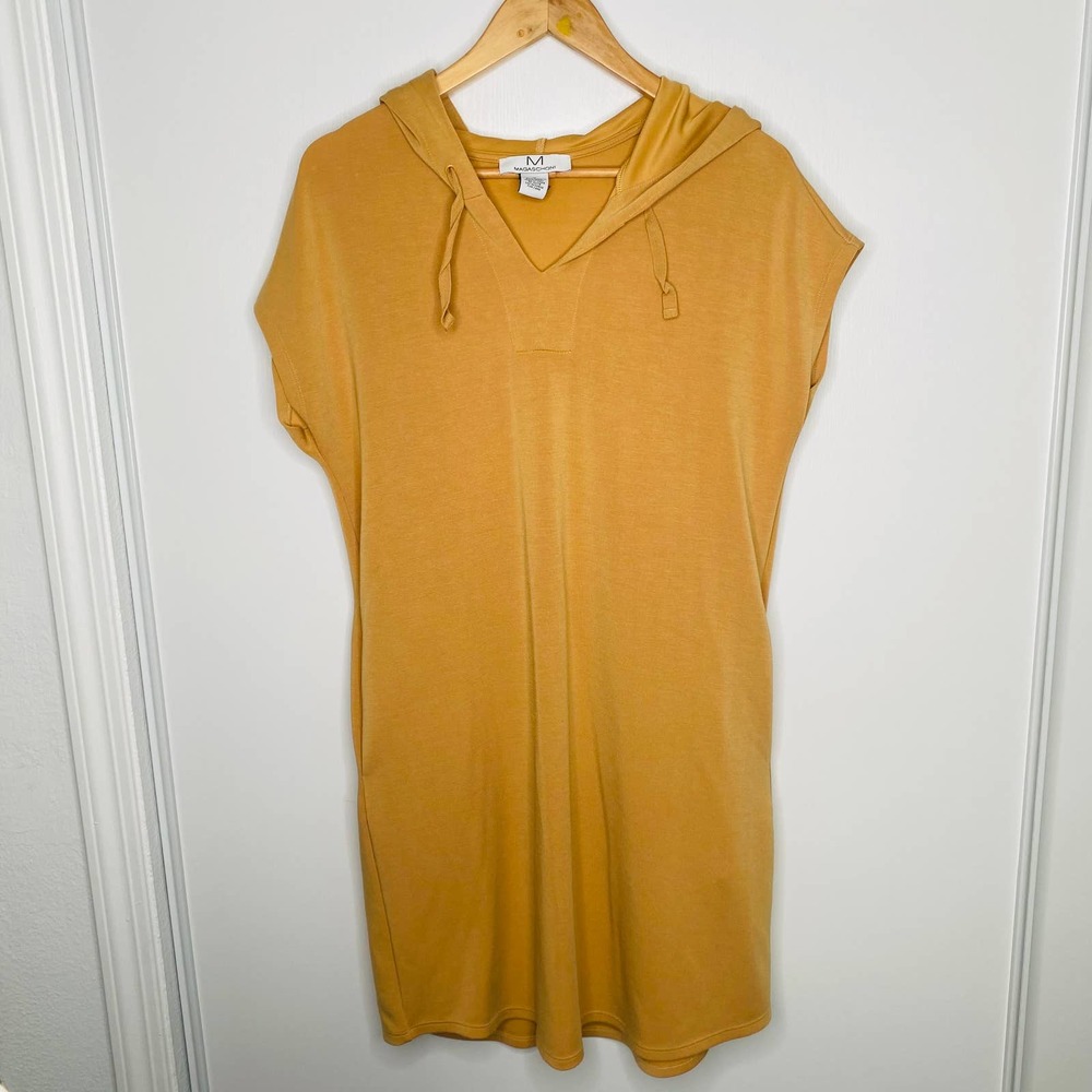 Magaschoni mustard yellow hooded dress (Size; Medium)